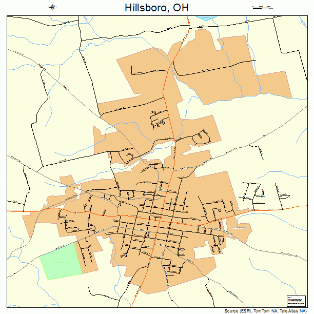 Hillsboro, OH street map