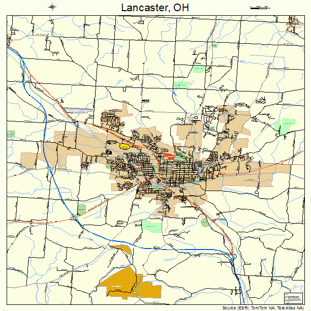 Lancaster, OH street map