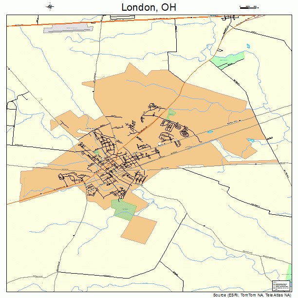 London, OH street map