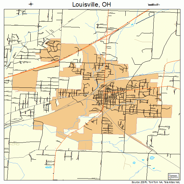 Louisville, OH street map