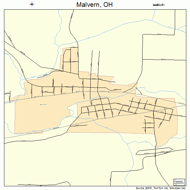 Malvern, OH street map