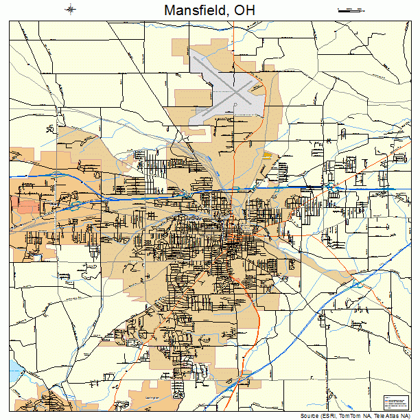 Mansfield, OH street map