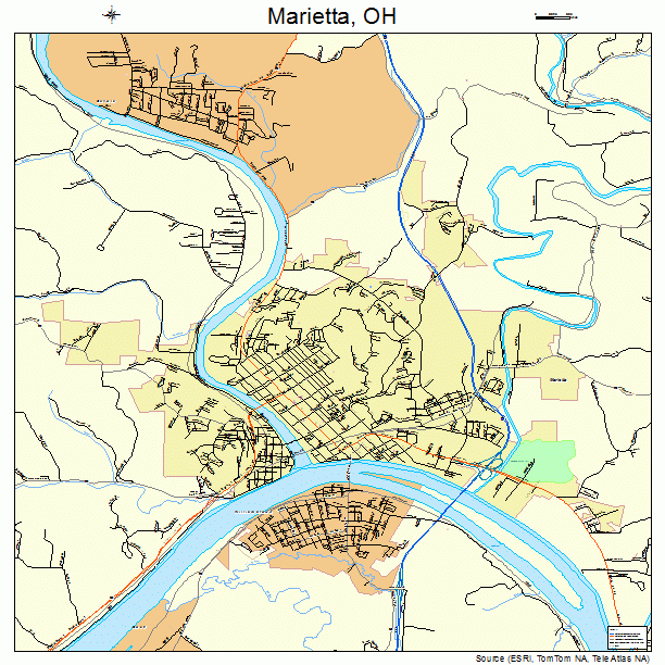 Marietta, OH street map