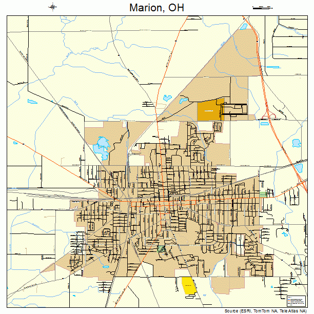 Marion, OH street map