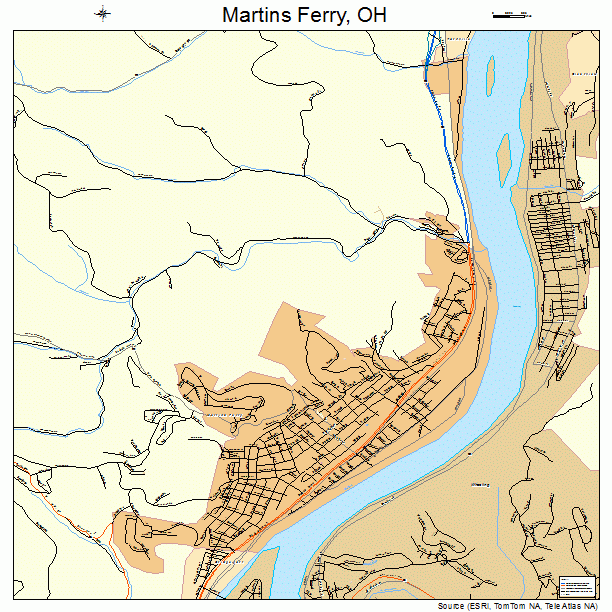 Martins Ferry, OH street map