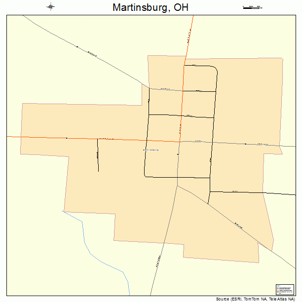 Martinsburg, OH street map