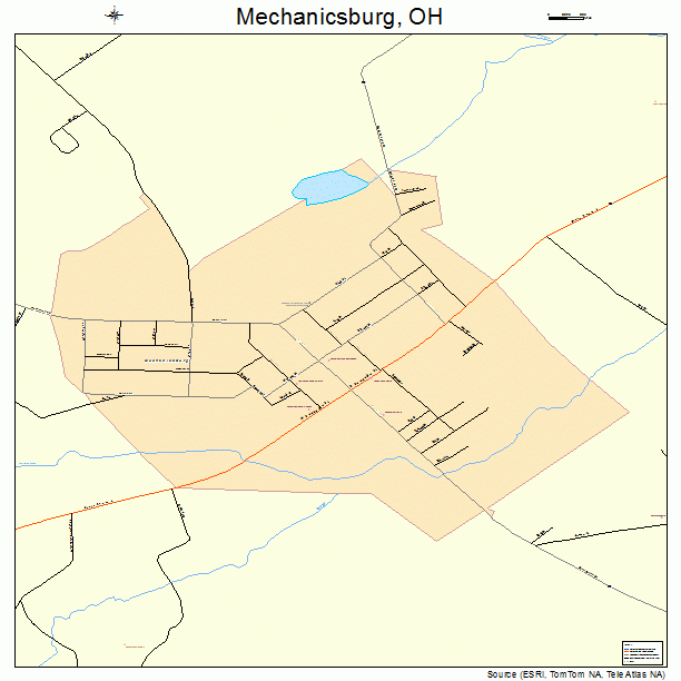 Mechanicsburg, OH street map