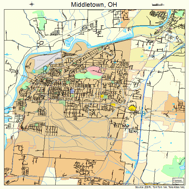 Middletown, OH street map
