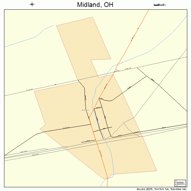 Midland, OH street map