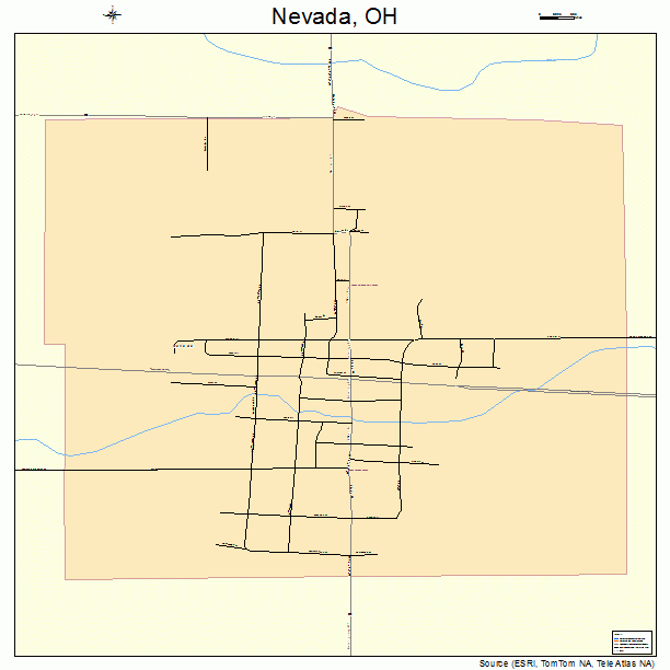 Nevada, OH street map