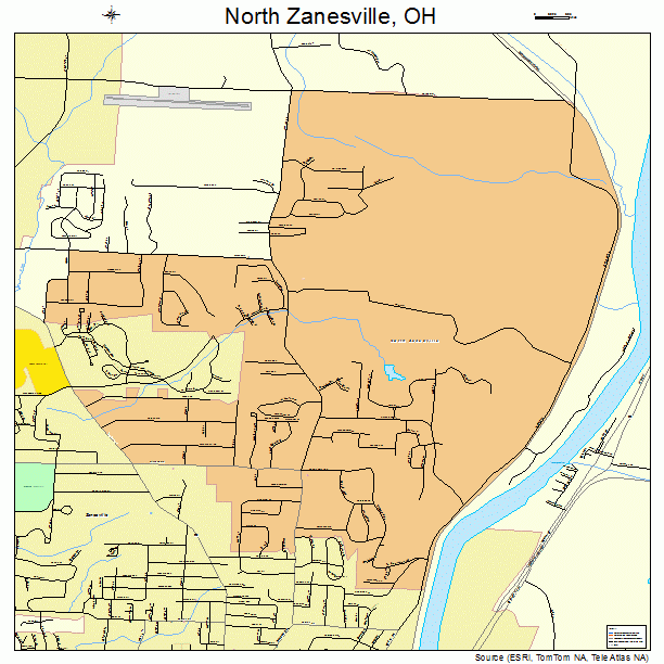 North Zanesville Ohio Street Map 3957218