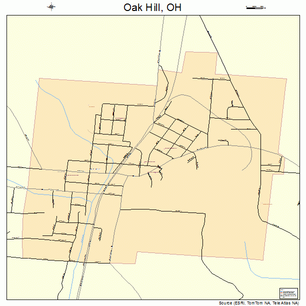 Oak Hill, OH street map