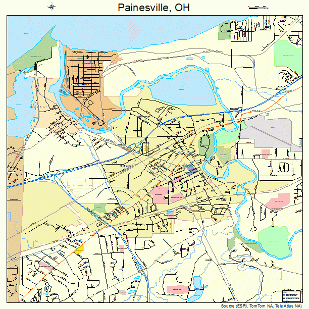Painesville, OH street map