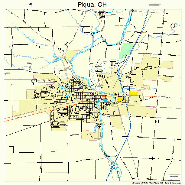 Piqua, OH street map