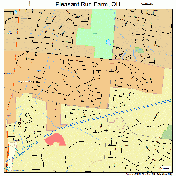 Pleasant Run Farm, OH street map