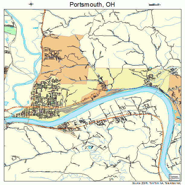 Portsmouth, OH street map