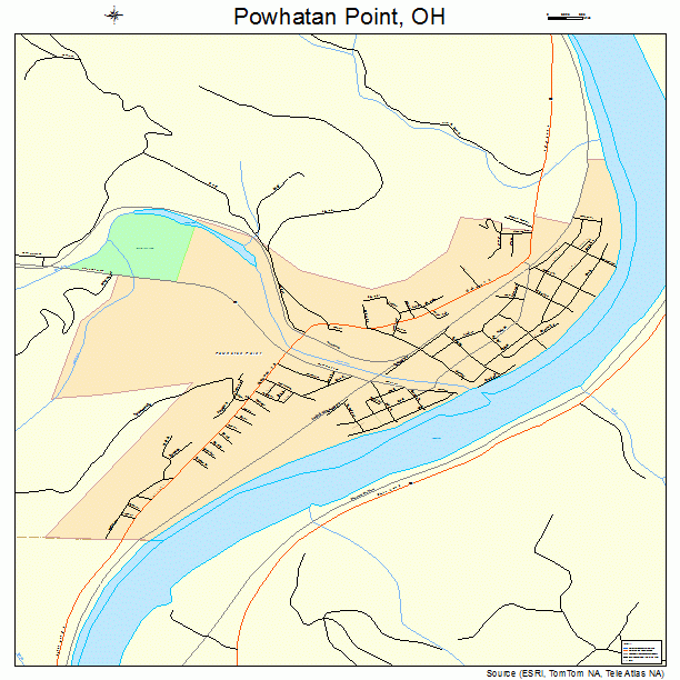 Powhatan Point, OH street map