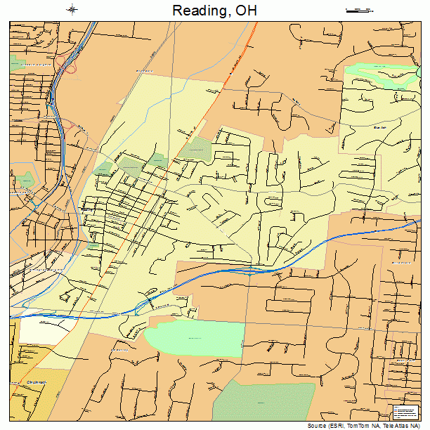 Reading, OH street map