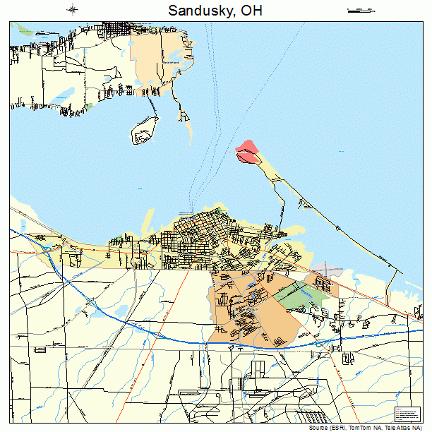 Sandusky, OH street map