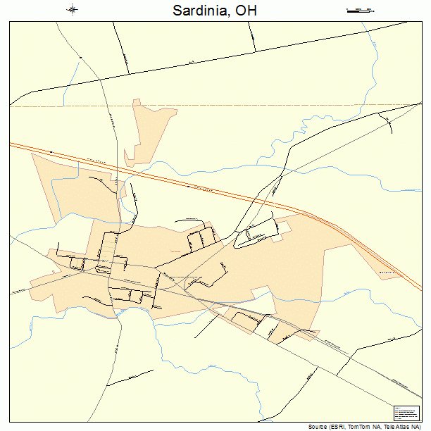 Sardinia, OH street map