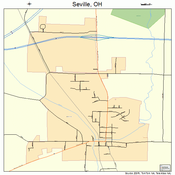 Seville, OH street map