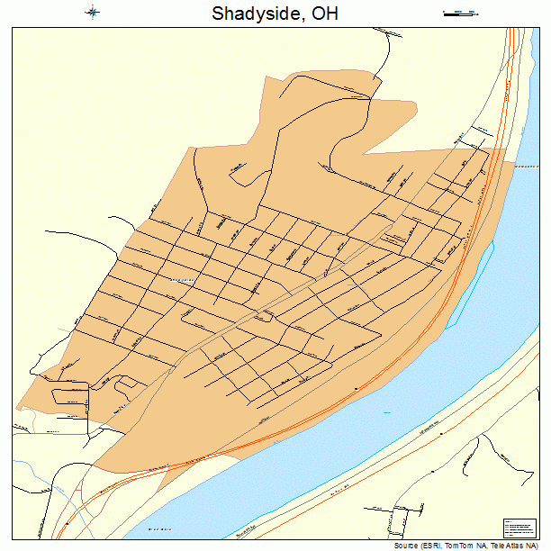 Shadyside, OH street map