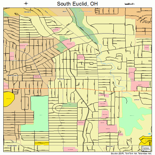 South Euclid Ohio Street Map 3973264