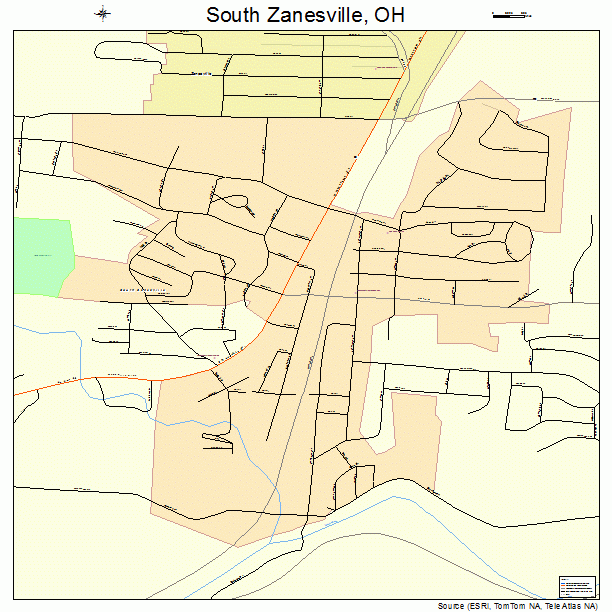 South Zanesville Ohio Street Map 3973894