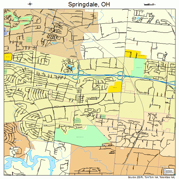 Springdale, OH street map