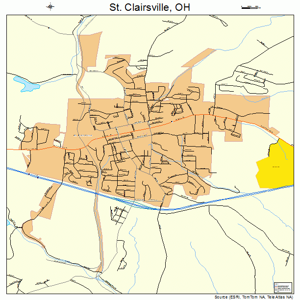 St. Clairsville, OH street map