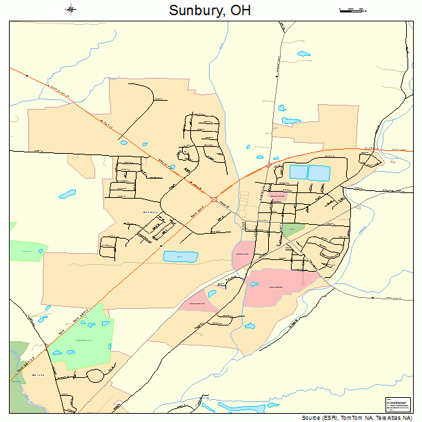 Sunbury, OH street map