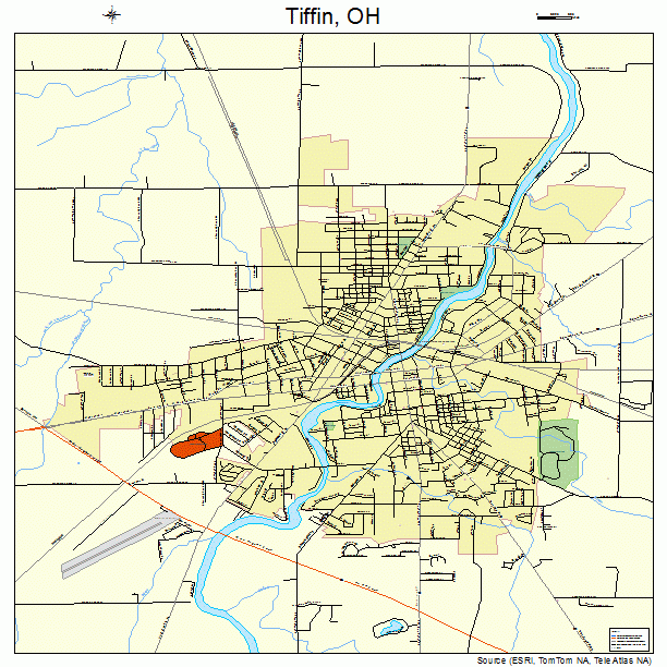 Tiffin, OH street map