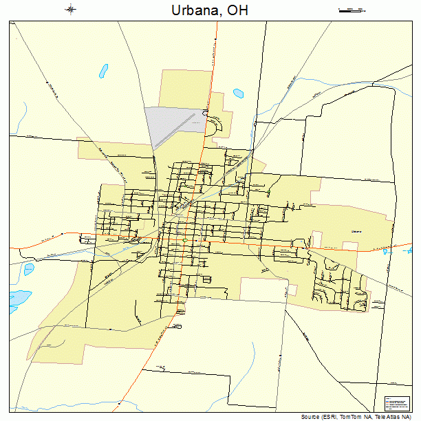 Urbana, OH street map
