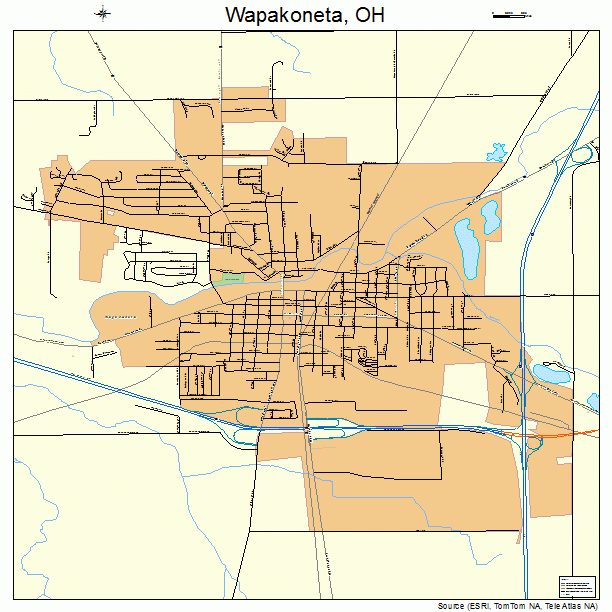 Wapakoneta, OH street map