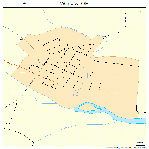 Warsaw, OH street map