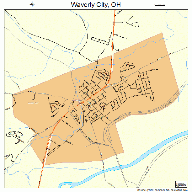Waverly City, OH street map