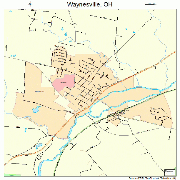 Waynesville, OH street map