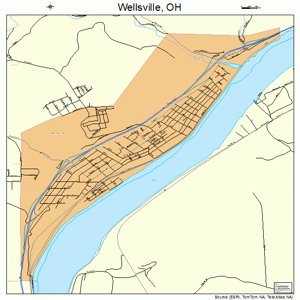 Wellsville, OH street map