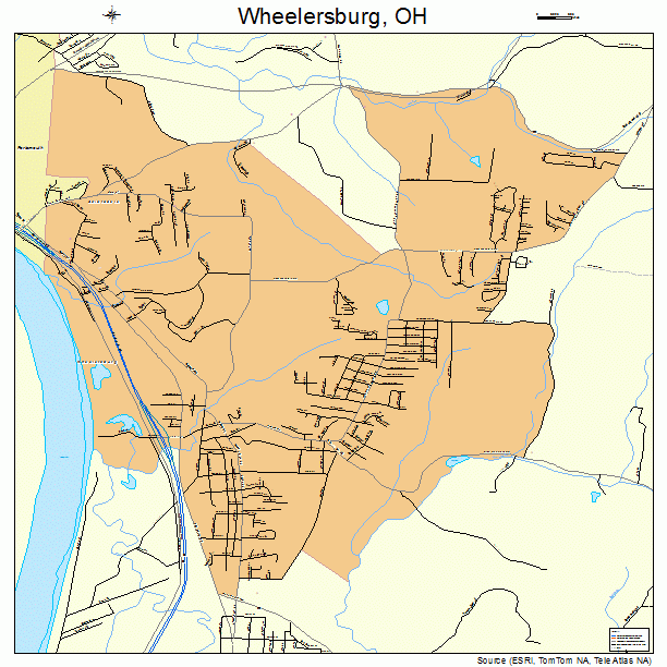 Wheelersburg, OH street map