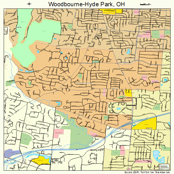 Woodbourne-Hyde Park, OH street map