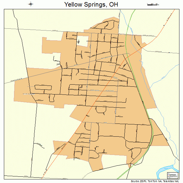 Yellow Springs, OH street map