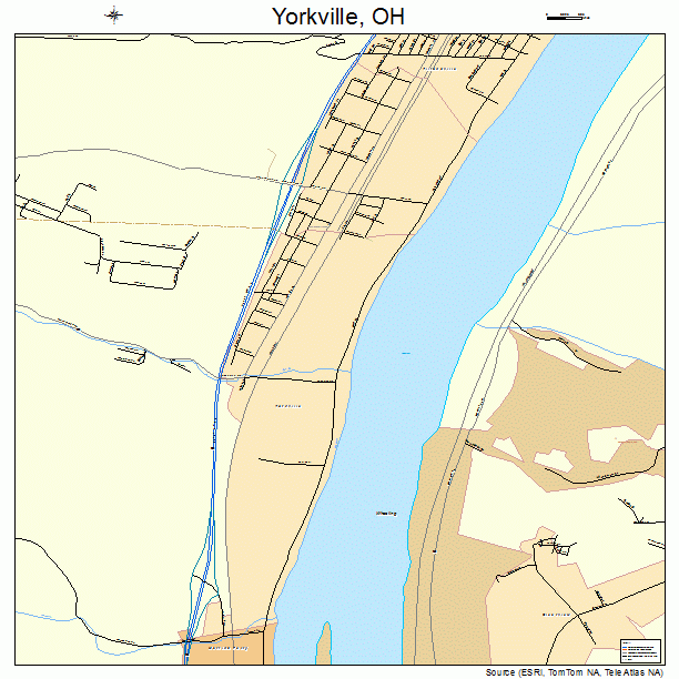Yorkville, OH street map