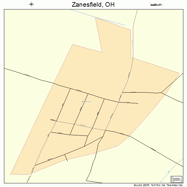 Zanesfield, OH street map