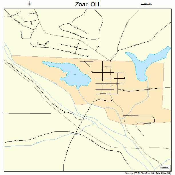 Zoar, OH street map