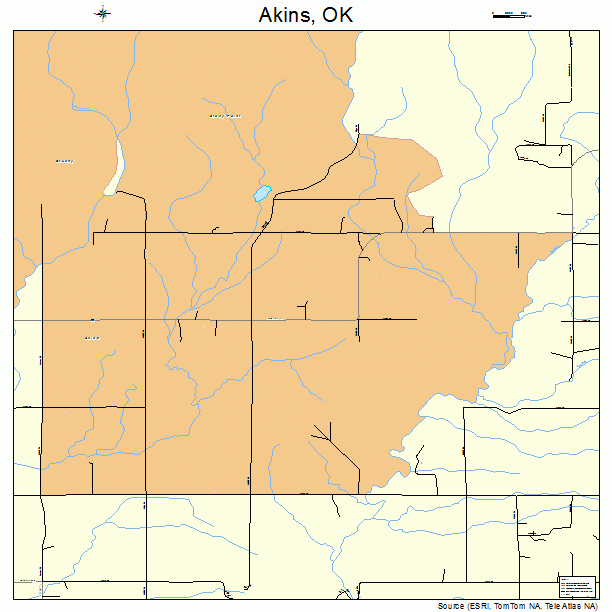 Akins, OK street map