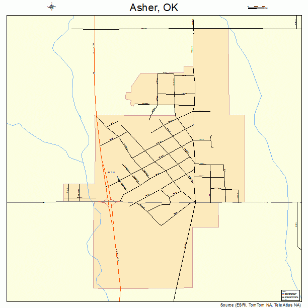 Asher, OK street map