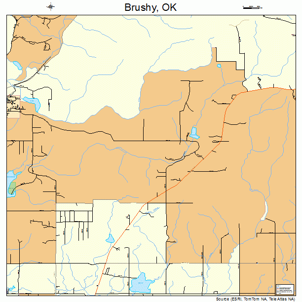 Brushy, OK street map