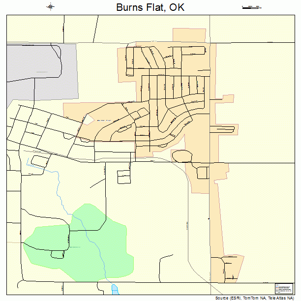 Burns Flat, OK street map