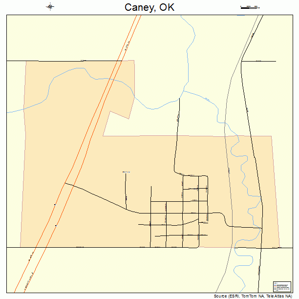 Caney, OK street map