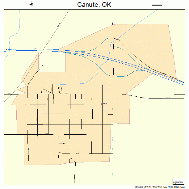 Canute, OK street map